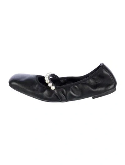 Pre-owned Stuart Weitzman Leather Beaded Accents Ballet Flats In Multi