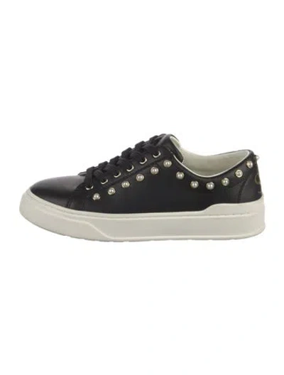 Pre-owned Stuart Weitzman Leather Beaded Accents Sneakers In Multi