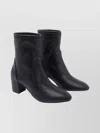 Stuart Weitzman Yuliana Stretch Leather Ankle Booties In Black