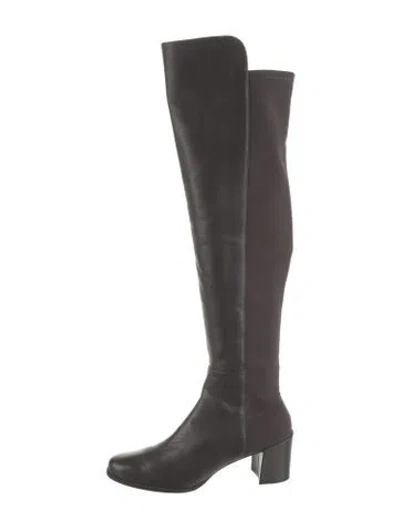 Pre-owned Stuart Weitzman Leather Boots In Black