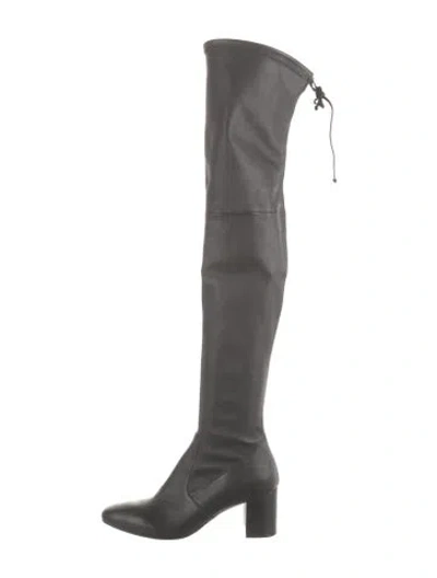 Pre-owned Stuart Weitzman Leather Boots In Black