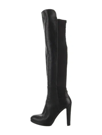 Pre-owned Stuart Weitzman Leather Boots In Black