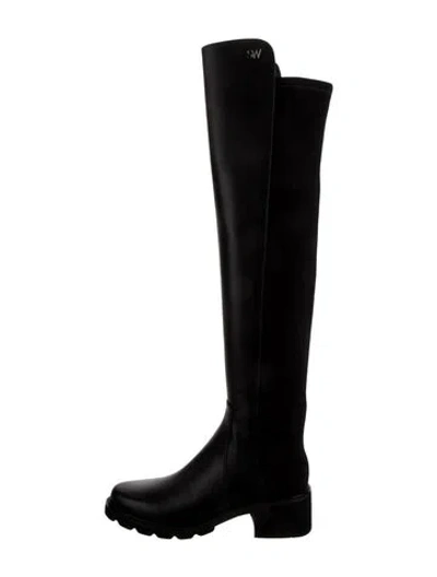 Pre-owned Stuart Weitzman Leather Boots In Black