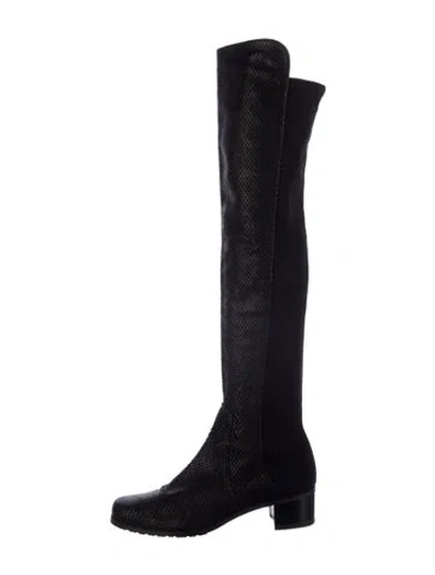 Pre-owned Stuart Weitzman Leather Boots In Black