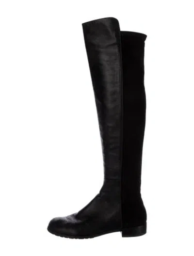 Pre-owned Stuart Weitzman Leather Boots In Black