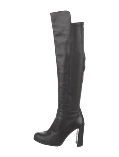Pre-owned Stuart Weitzman Leather Boots In Black