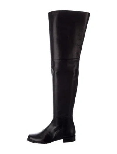 Pre-owned Stuart Weitzman Leather Boots In Black