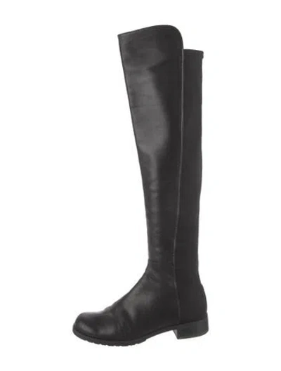Pre-owned Stuart Weitzman Leather Boots In Black