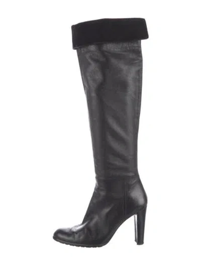 Pre-owned Stuart Weitzman Leather Boots In Black