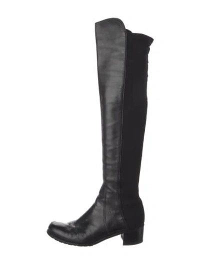 Pre-owned Stuart Weitzman Leather Boots In Black