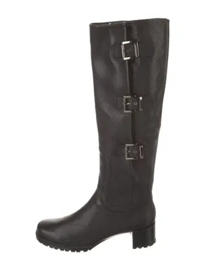 Pre-owned Stuart Weitzman Leather Boots In Black