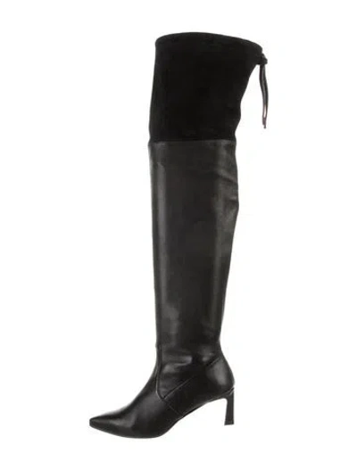 Pre-owned Stuart Weitzman Leather Boots In Black