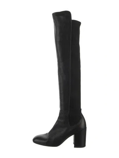 Pre-owned Stuart Weitzman Leather Boots In Black