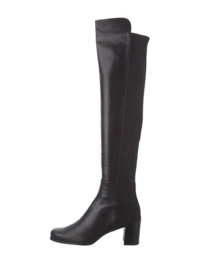 Pre-owned Stuart Weitzman Leather Boots In Black