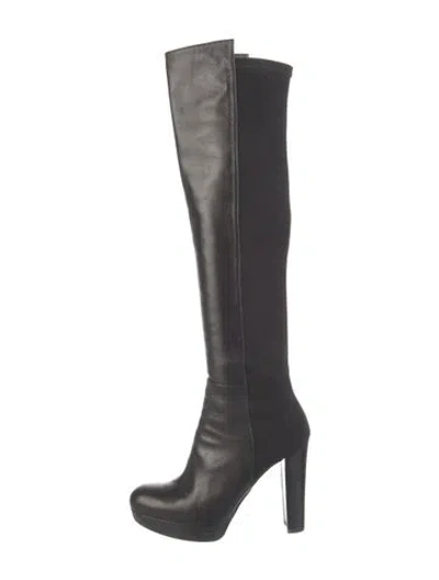 Pre-owned Stuart Weitzman Leather Boots In Black