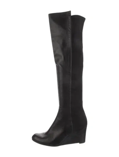 Pre-owned Stuart Weitzman Leather Boots In Black