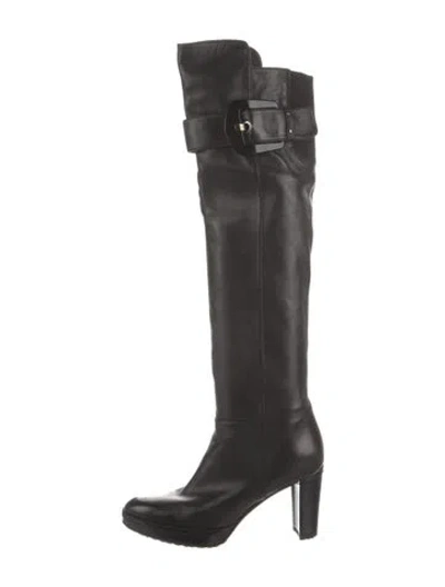 Pre-owned Stuart Weitzman Leather Boots In Black