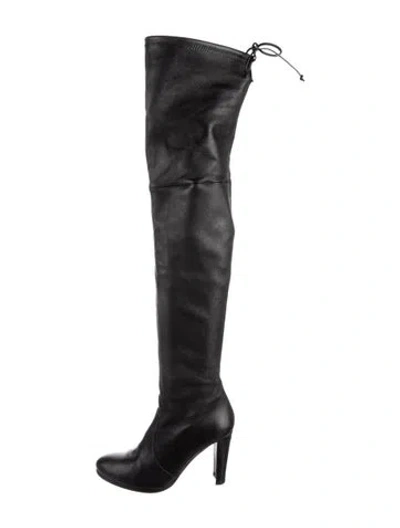 Pre-owned Stuart Weitzman Leather Boots In Black