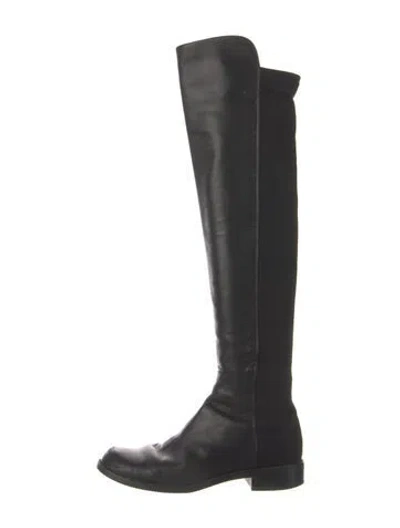 Pre-owned Stuart Weitzman Leather Boots In Black
