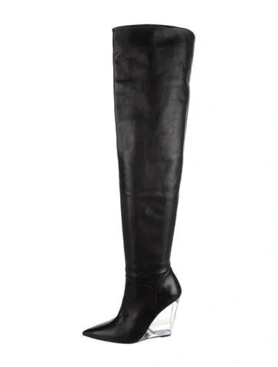 Pre-owned Stuart Weitzman Leather Boots In Black