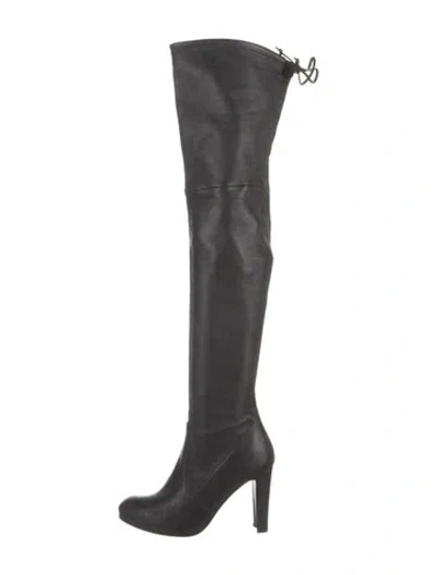 Pre-owned Stuart Weitzman Leather Boots In Black