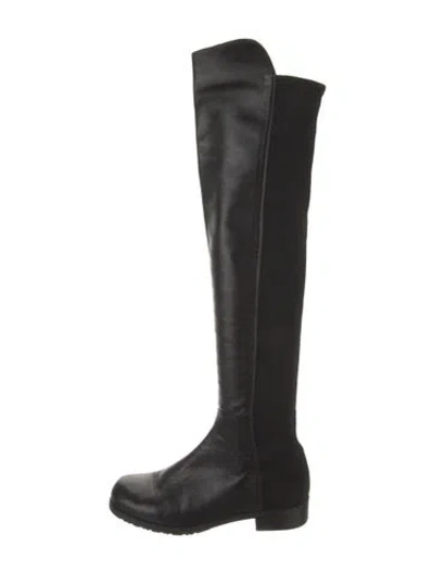 Pre-owned Stuart Weitzman Leather Boots In Black