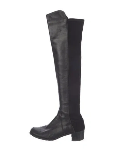 Pre-owned Stuart Weitzman Leather Boots In Black