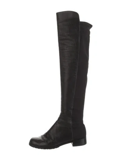 Pre-owned Stuart Weitzman Leather Boots In Black