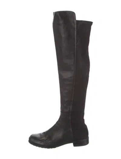 Pre-owned Stuart Weitzman Leather Boots In Black