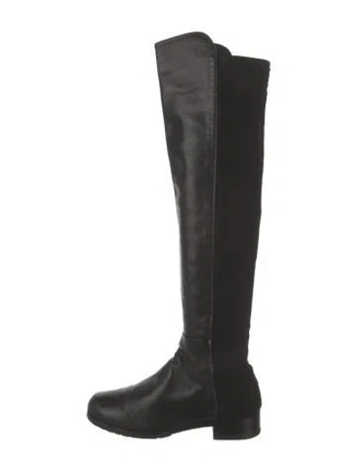 Pre-owned Stuart Weitzman Leather Boots In Black