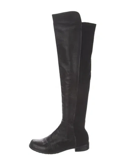 Pre-owned Stuart Weitzman Leather Boots In Black