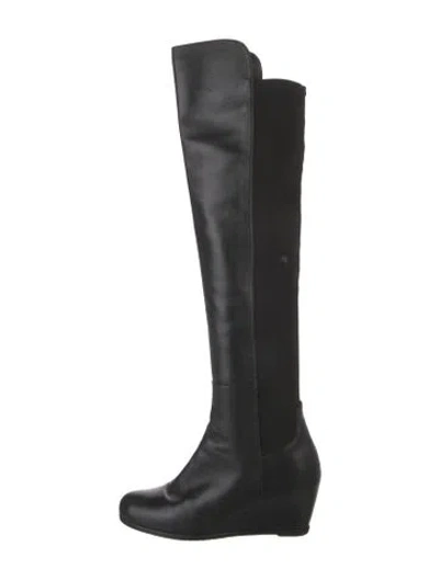 Pre-owned Stuart Weitzman Leather Boots In Black