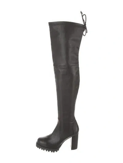 Pre-owned Stuart Weitzman Leather Boots In Black