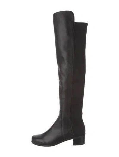 Pre-owned Stuart Weitzman Leather Boots In Black