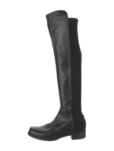 Pre-owned Stuart Weitzman Leather Boots In Black