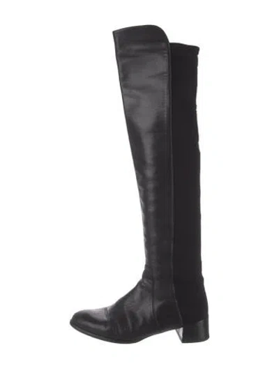 Pre-owned Stuart Weitzman Leather Boots In Black