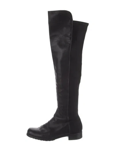 Pre-owned Stuart Weitzman Leather Boots In Black