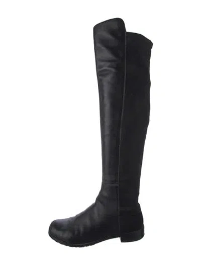Pre-owned Stuart Weitzman Leather Boots In Black
