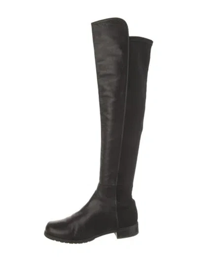 Pre-owned Stuart Weitzman Leather Boots In Black