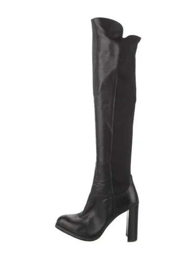 Pre-owned Stuart Weitzman Leather Boots In Black