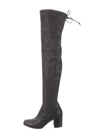 Pre-owned Stuart Weitzman Leather Boots In Black