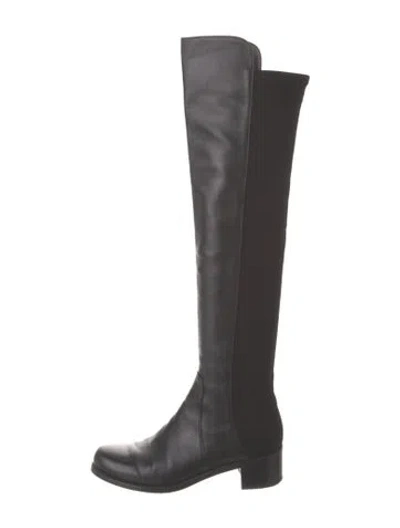 Pre-owned Stuart Weitzman Leather Boots In Black