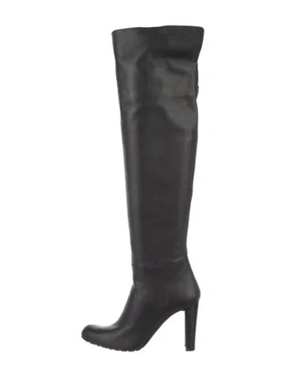 Pre-owned Stuart Weitzman Leather Boots In Black