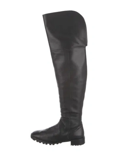 Pre-owned Stuart Weitzman Leather Boots In Black