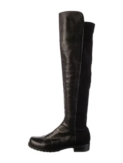 Pre-owned Stuart Weitzman Leather Boots In Black