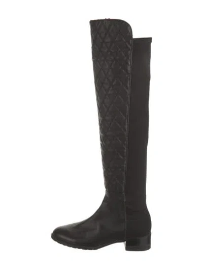 Pre-owned Stuart Weitzman Leather Boots In Black