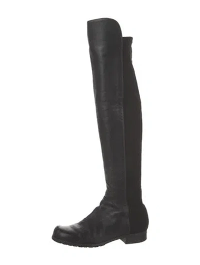 Pre-owned Stuart Weitzman Leather Boots In Black