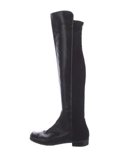 Pre-owned Stuart Weitzman Leather Boots In Black