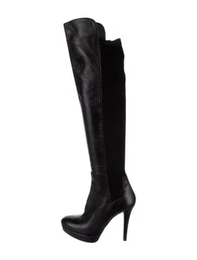 Pre-owned Stuart Weitzman Leather Boots In Black