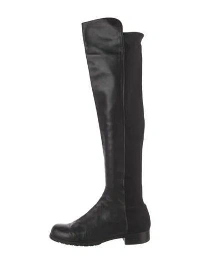 Pre-owned Stuart Weitzman Leather Boots In Black